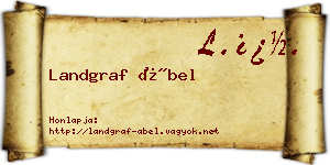 Landgraf Ábel névjegykártya